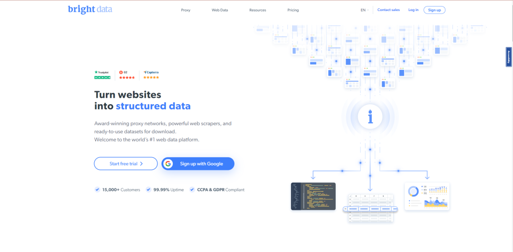 website của bright data | Saltlux Technology